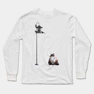 Cat Meets Birds Long Sleeve T-Shirt